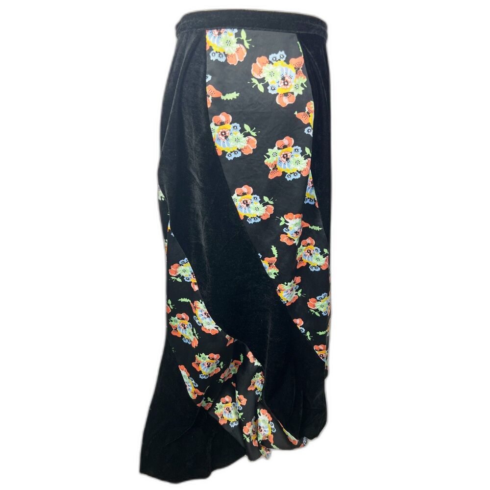 Free People | Black and Floral Swirl Maxi Skirt | Sz 10 - Picture 2 of 6